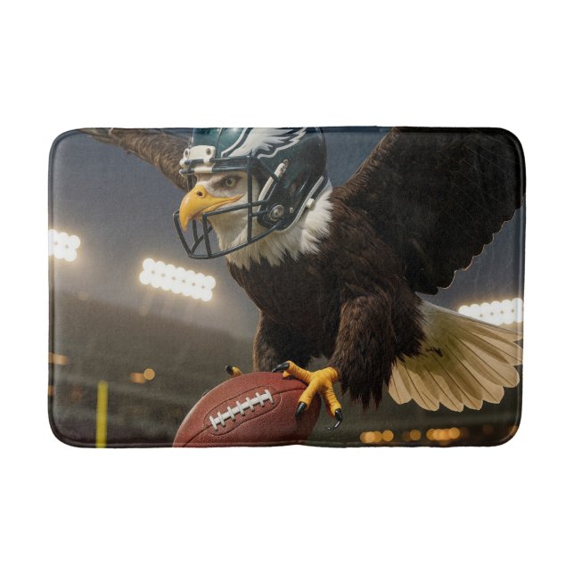 Bald-Adler mit einem Fußball Badematte (Vorderseite)