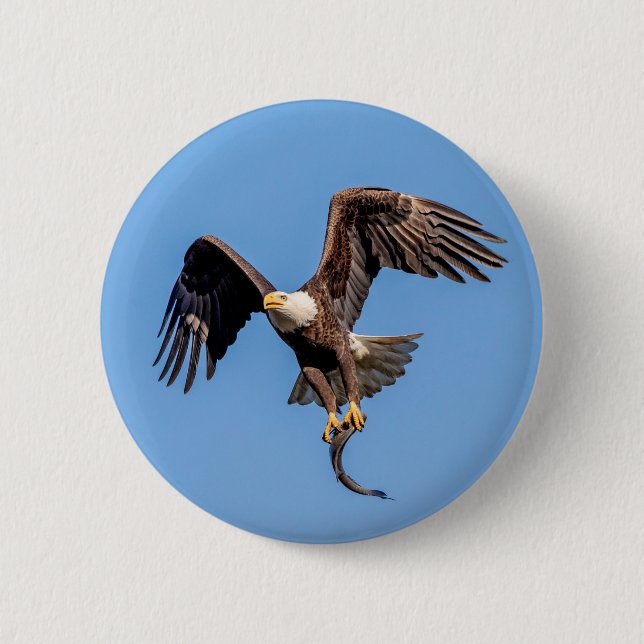 Bald-Adler mit Fisch Button (Vorderseite)