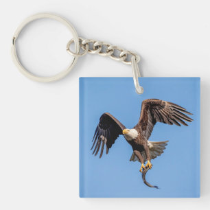 Bald-Adler mit Fisch Schlüsselanhänger