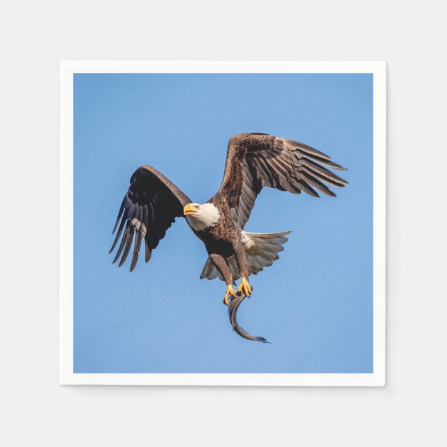 Bald-Adler mit Fisch Serviette (Vorderseite)