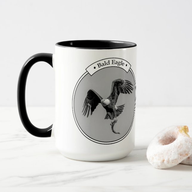 Bald-Adler mit Fisch Tasse (Mit Donut)
