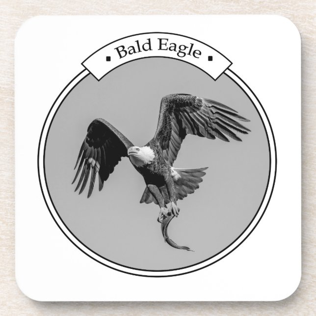 Bald-Adler mit Fisch Untersetzer (Vorderseite)