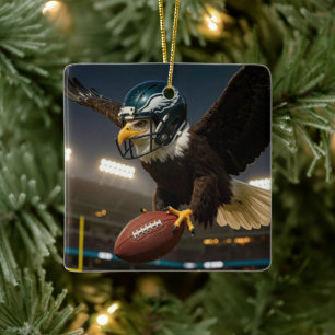 Bald Adler mit Fußball und Helm Keramikornament
