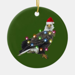 Bald Adler mit Hut Lichter Weihnachten Keramik Ornament