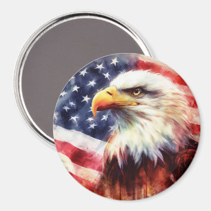 Bald-Adler mit USA-Flagge Magnet