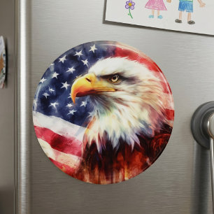 Bald-Adler mit USA-Flagge Magnet