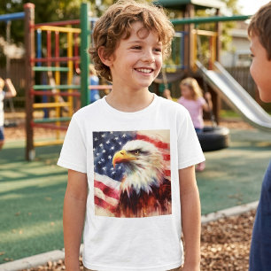 Bald-Adler mit USA-Flagge T-Shirt