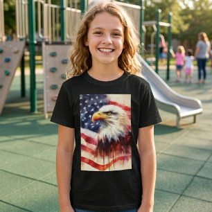 Bald-Adler mit USA-Flagge T-Shirt