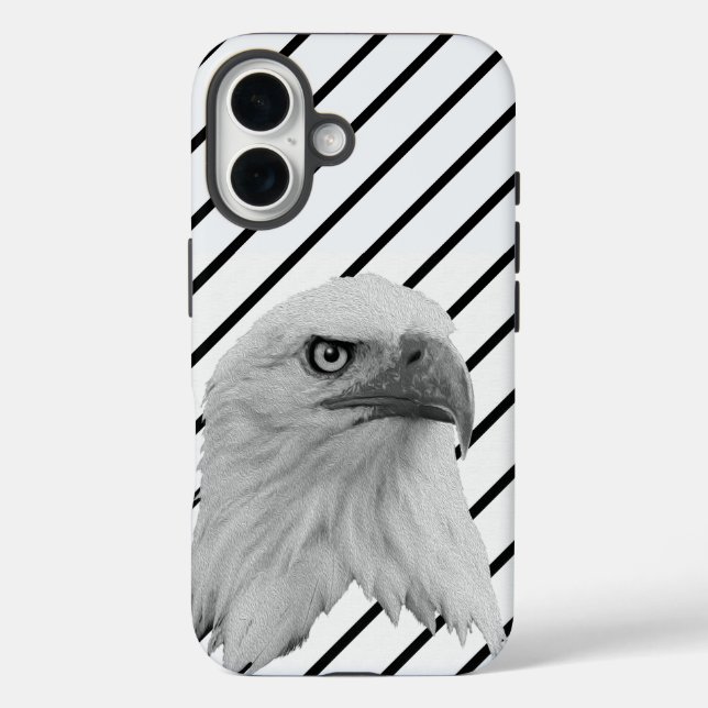 Bald-Adler-Ölfarbe, iPhone 16 Hülle (Rückseite)