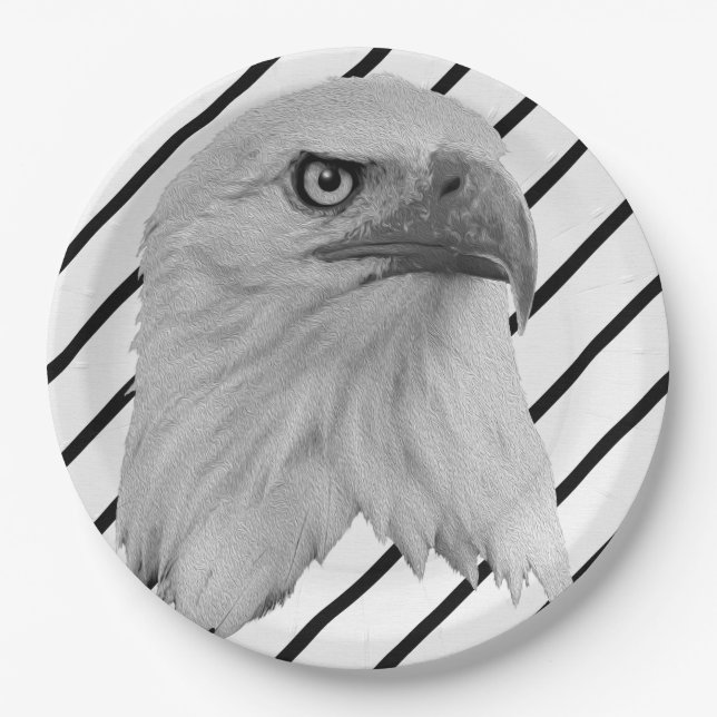 Bald-Adler-Ölfarbe, Pappteller (Vorderseite)