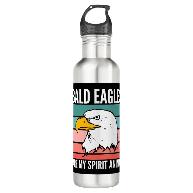 Bald Adler sind mein Geist Tier Edelstahlflasche (Vorderseite)