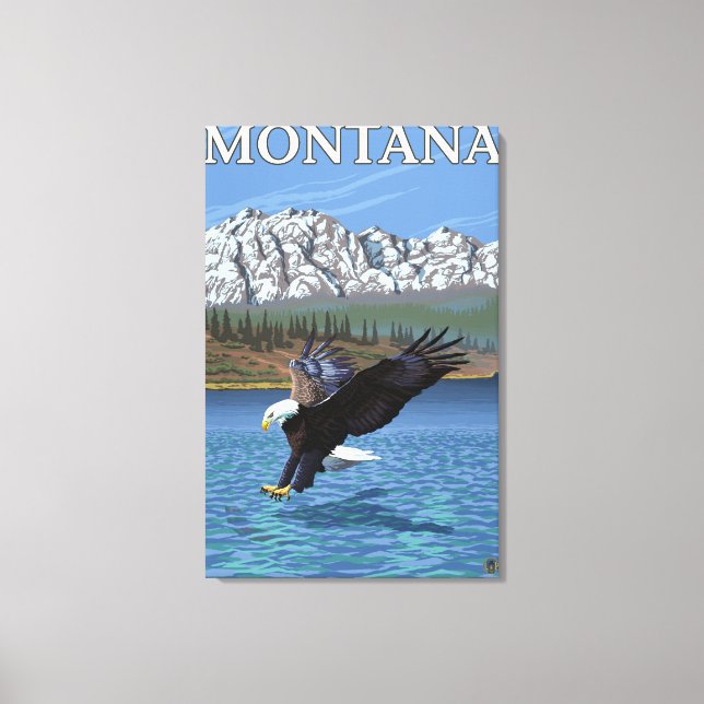 Bald-Adler-Tauchen - Montana Leinwanddruck (Vorderseite)