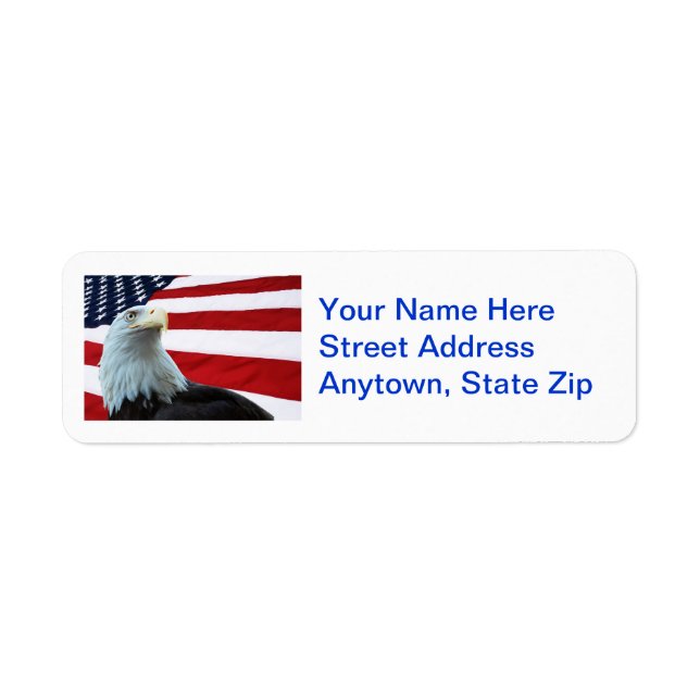 Bald-Adler und amerikanische Flaggenadressen (Vorne)