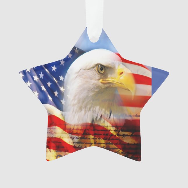 Bald Adler und die amerikanische Flagge        Ornament (Vorderseite)