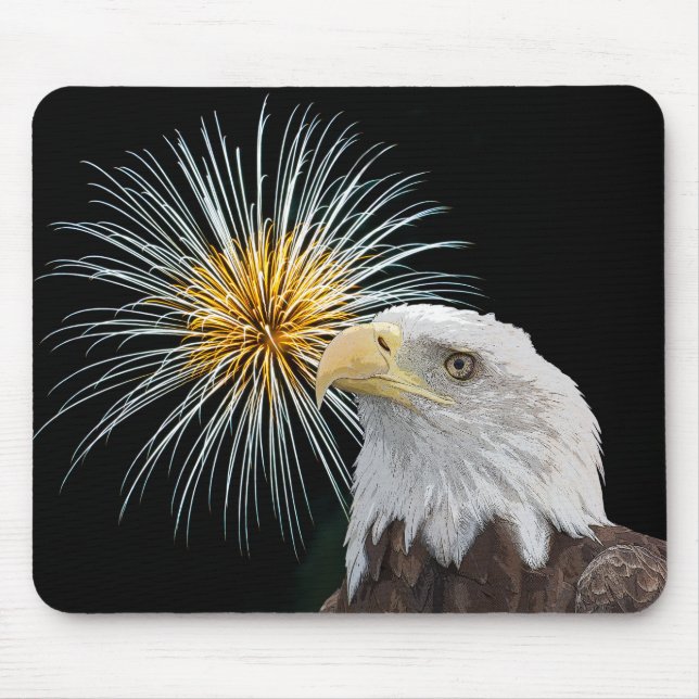 Bald Adler und Feuerwerke Mousepad (Vorne)