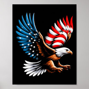 Bald Adler und Patriotische amerikanische Flagge 4 Poster