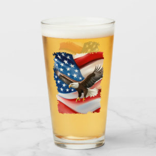 Bald Adler & US Flag 4. Juli Glas