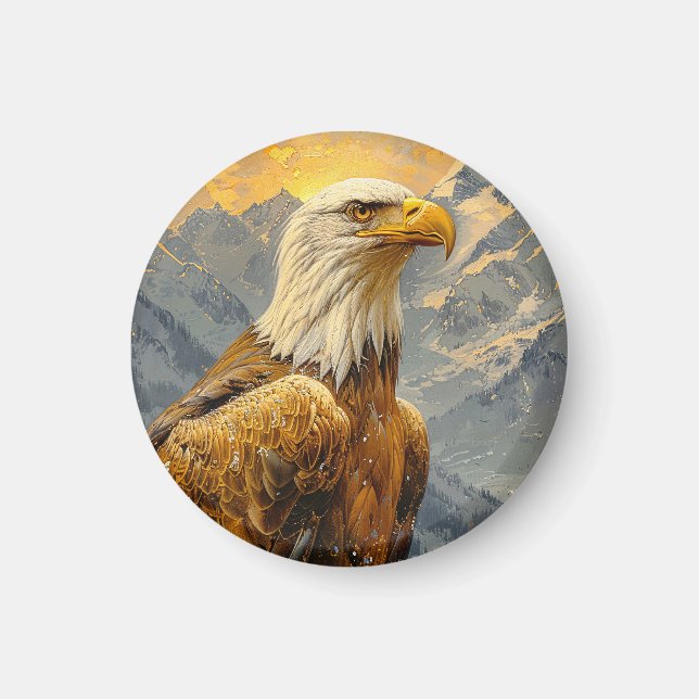 Bald-Adler-Wasserfarbengebirge Magnet (Vorne)
