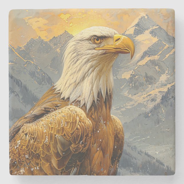 Bald-Adler-Wasserfarbengebirge Steinuntersetzer (Vorderseite)