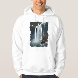 Bald Adler & Water-fall Nature Scene Hoodie