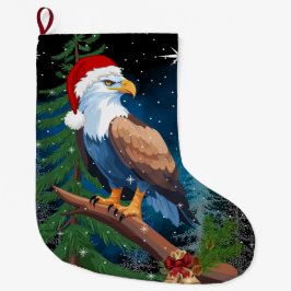 Bald Adler Weihnachtsmannmütze Schneeflocken Großer Weihnachtsstrumpf