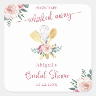 BALD ALS BRAUT VON DANNEN GEFÜHRT: BRIDAL SHOWER QUADRATISCHER AUFKLEBER