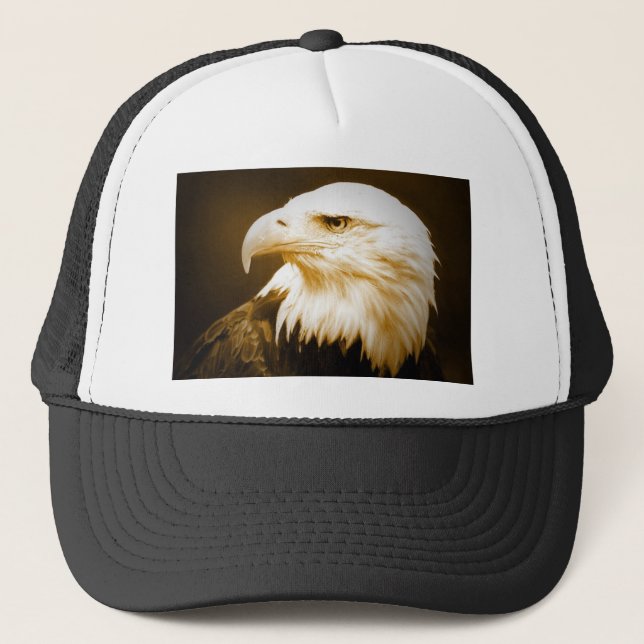 Bald American Eagle Eye Truckerkappe (Vorderseite)