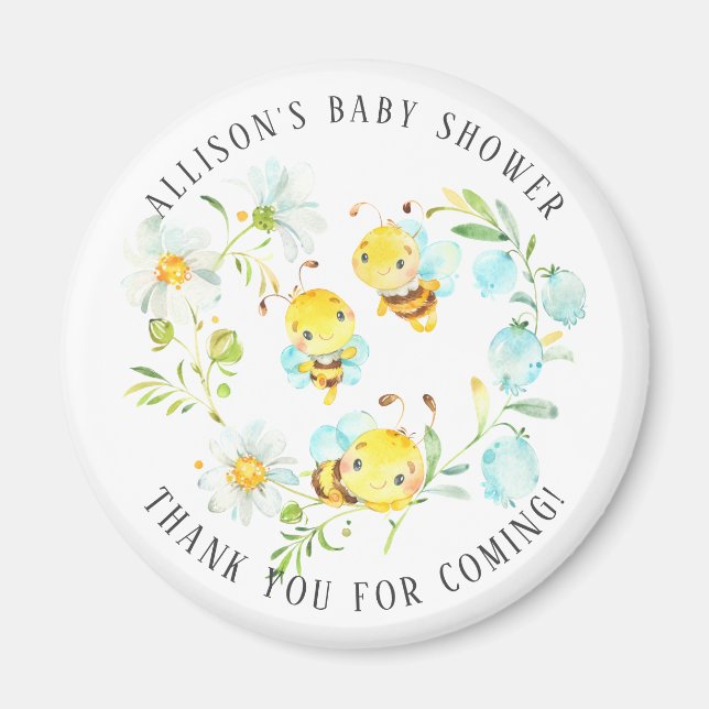 Bald auf Bee Family von 3 Bier Baby Dusche Magnet (Vorne)