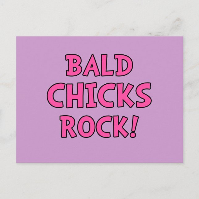 Bald Chicks Rock - Krebsbewusstsein Postkarte (Vorderseite)