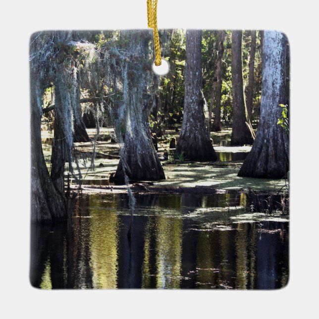 Bald Cypress Trees Keramikornament (Vorderseite)