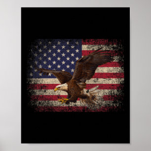 Bald Eagle 4. Juli Weihnachtsgeschenk American Fla Poster