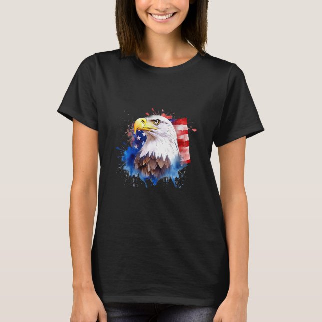 Bald Eagle 4th of July American Flag Country Tee (Vorderseite)