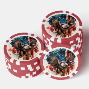 Bald Eagle Abstrakt USA Flag Pokerchips