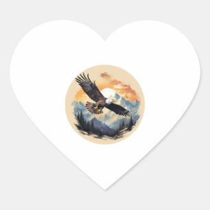Bald Eagle als Amerikas Symbol Herz-Aufkleber