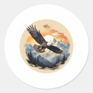 Bald Eagle als Amerikas Symbol Runder Aufkleber