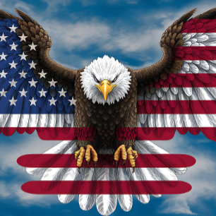 Bald Eagle American Flag