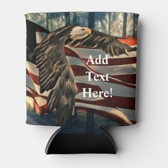 Bald Eagle American Flag Cooler Dosenkühler (Vorderseite)