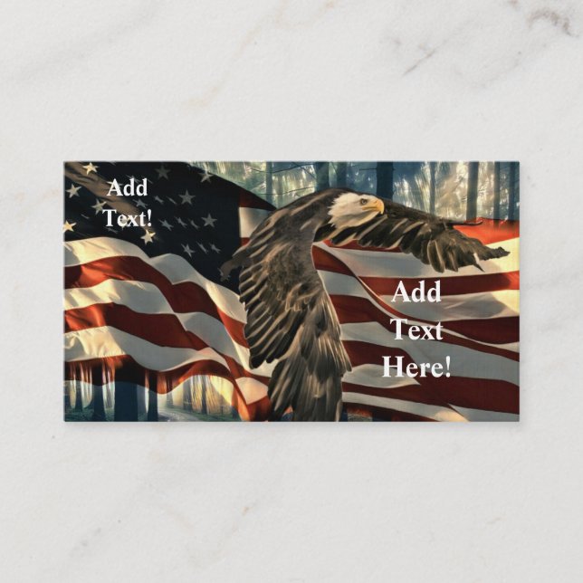 Bald Eagle American Flag Country Road Business Car Visitenkarte (Vorderseite)