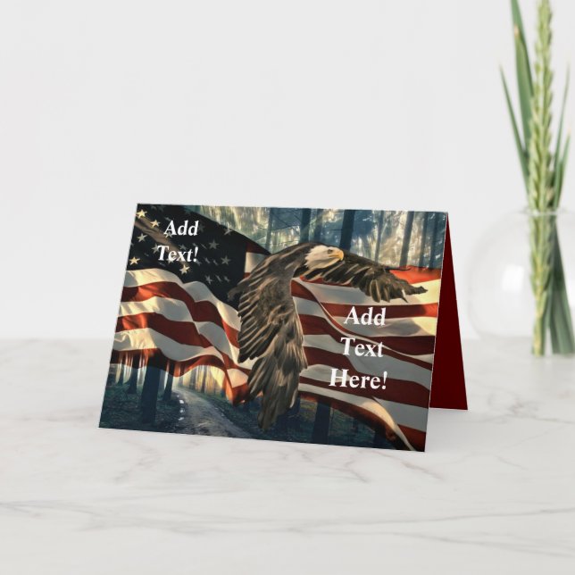 Bald Eagle American Flag Country Road Carte de vac (Devant)