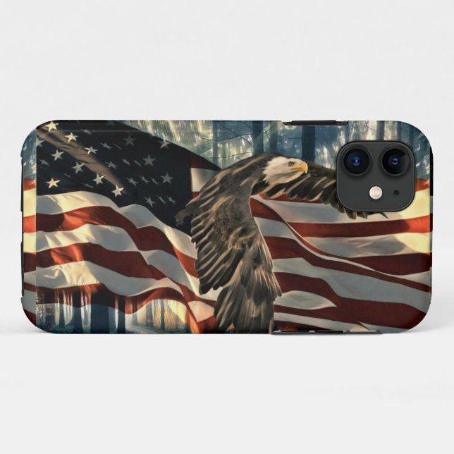 Bald Eagle American Flag Country Road Case-Mate iPhone Hülle (Rückseite (Horizontal))