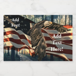 Bald Eagle American Flag Country Road Étiquette al