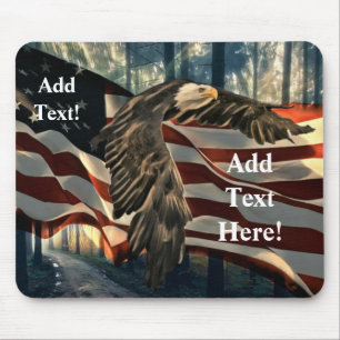 Bald Eagle American Flag Country Road Mouse Pad Mousepad