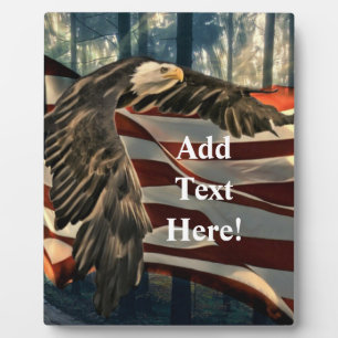 Bald Eagle American Flag Country Road Plaque Fotoplatte