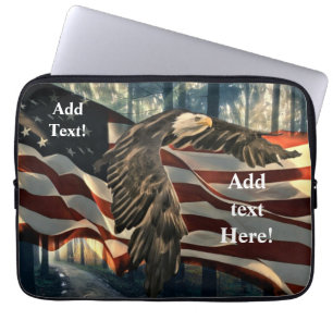 Bald Eagle American Flag Country Road Sleev Laptopschutzhülle