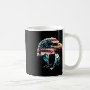 Bald Eagle American Flag für 4. Juli Red White Kaffeetasse