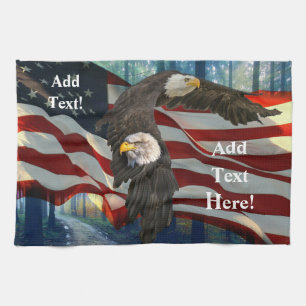 Bald Eagle American Flag Geschirrtuch