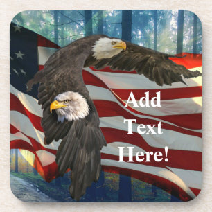 Bald Eagle American Flag Getränkeuntersetzer