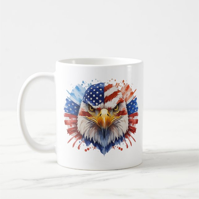 Bald Eagle American Flag Kaffeetasse (Links)