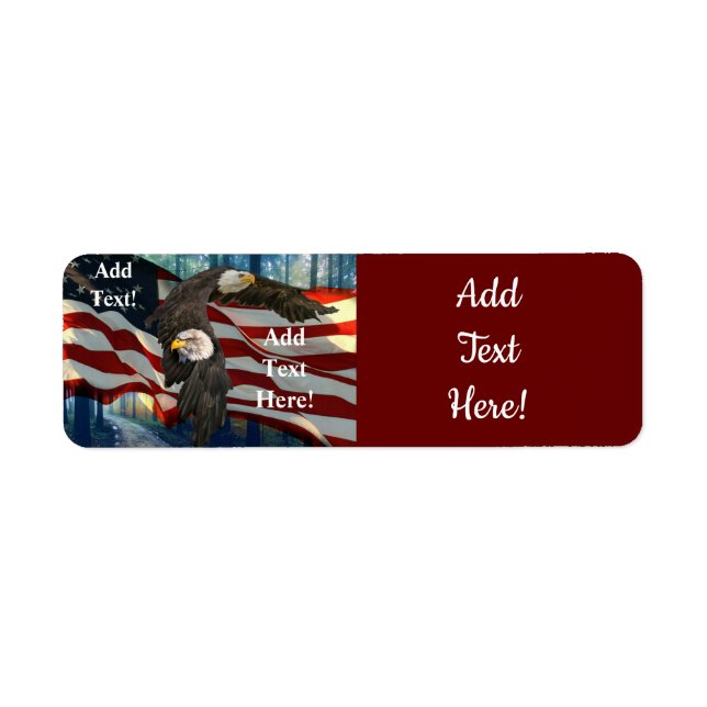 Bald Eagle American Flag Label (Vorne)