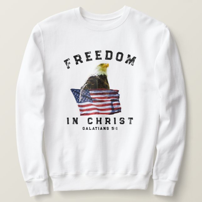 Bald Eagle & American Flag Patriotic Christian Sweatshirt (Design vorne)